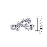 Hammerhead Shark with Wave Silver Ring TRI2428 - DiveSilver Jewelry